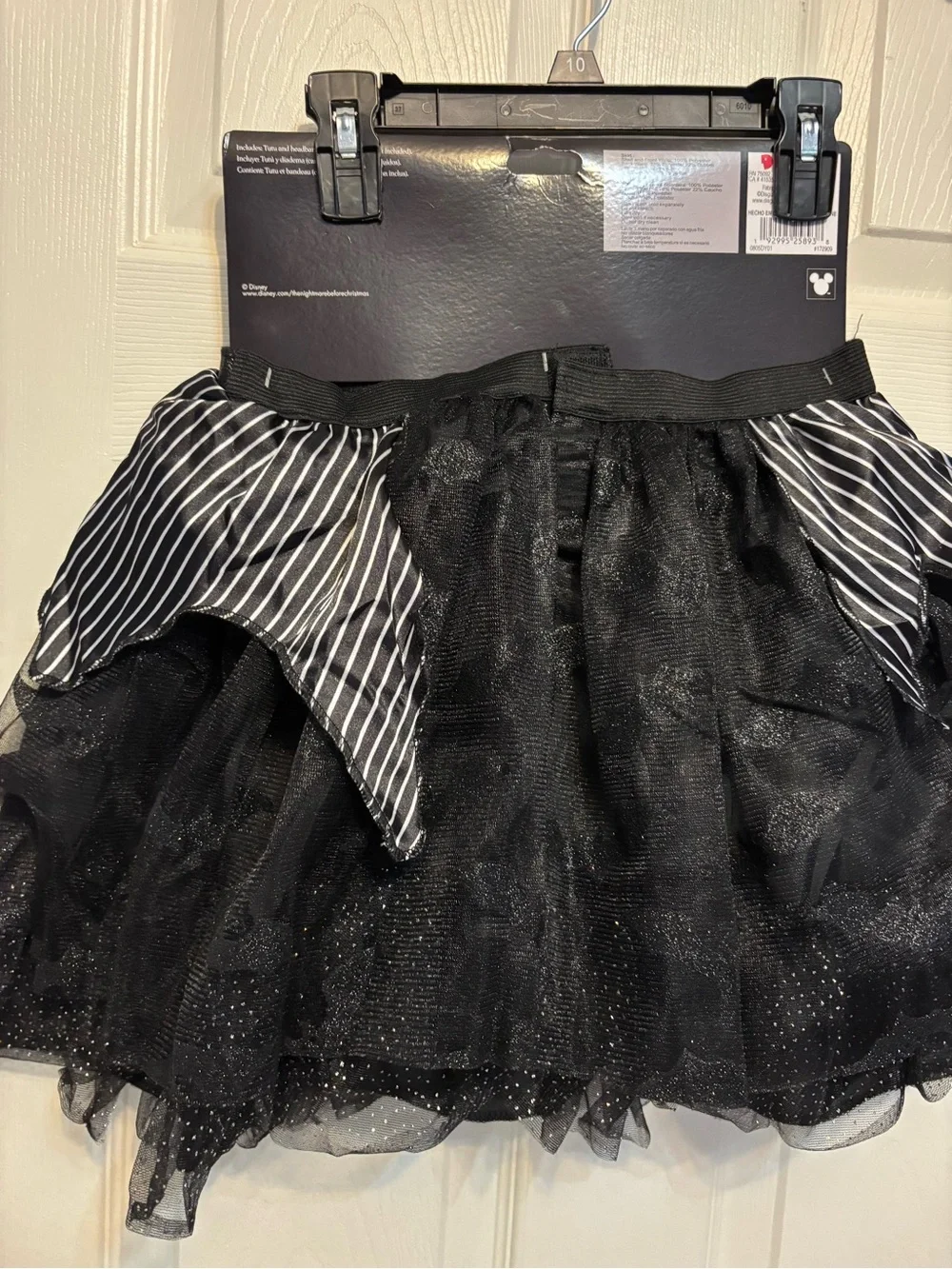NEW Jack Skellington Black Striped Tulle  Skirt with Headband